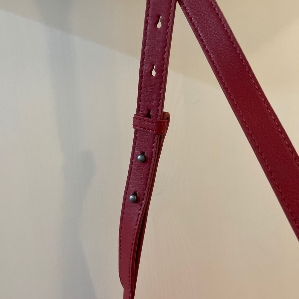 Lucky Brand - Suede Leather Red Small Crossbody - Picture 9 of 15